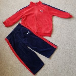 ❤ 4/$20 Puma Red and Blue Velour Track Suit